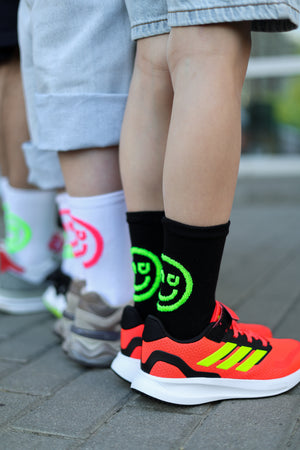 Black  neon yellow smiley 3D