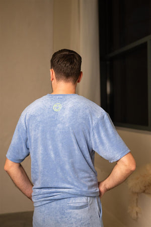 Blau Grau Frottee Oversized TShirt