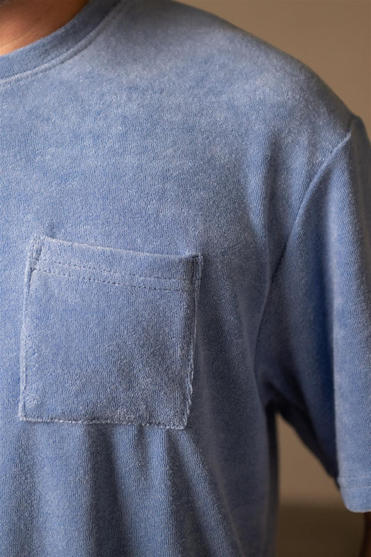 Blau Grau Frottee Oversized TShirt