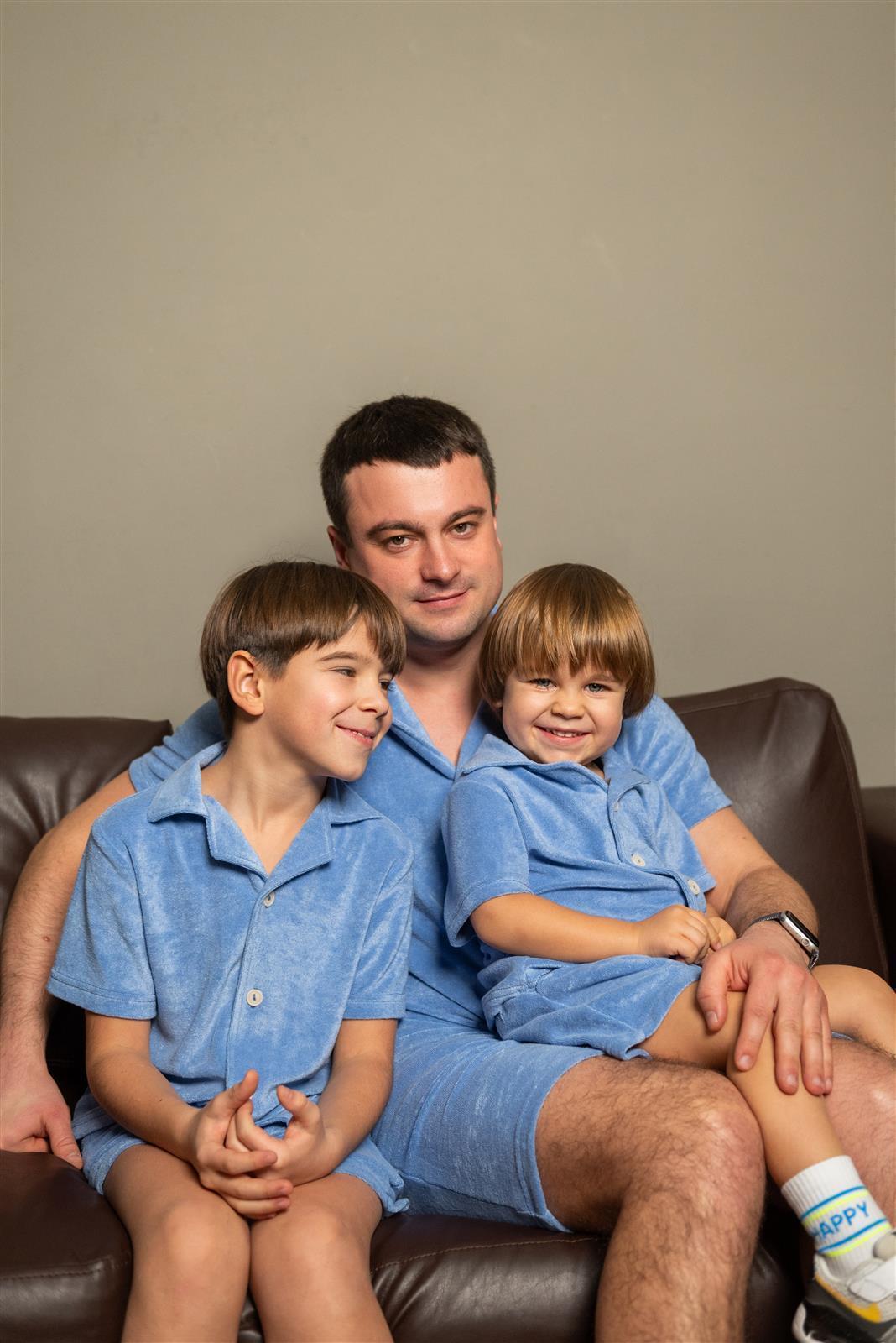 Blau Grau Frottee Hemd