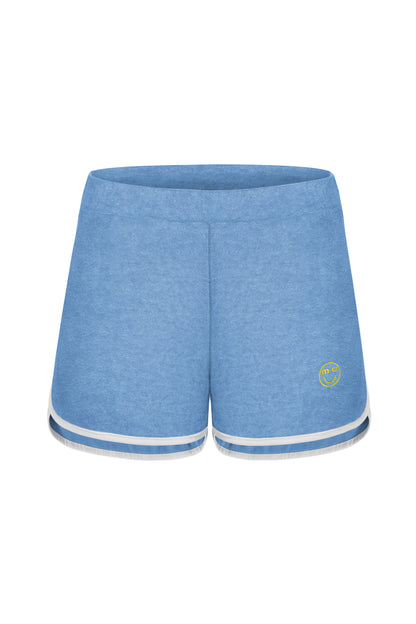 Blau Grau Frottee Shorts Short