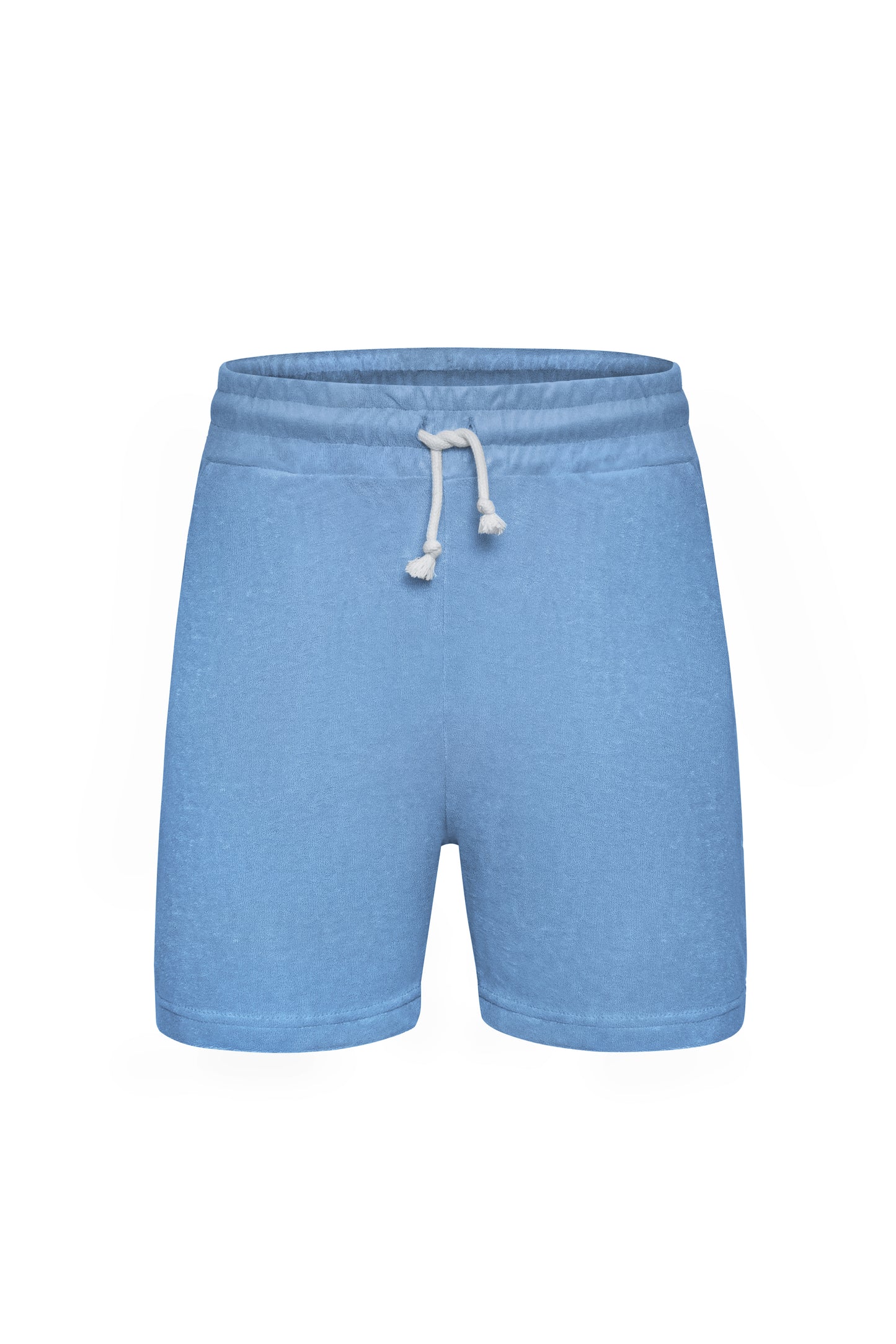 Blau Grau Frottee Shorts Long
