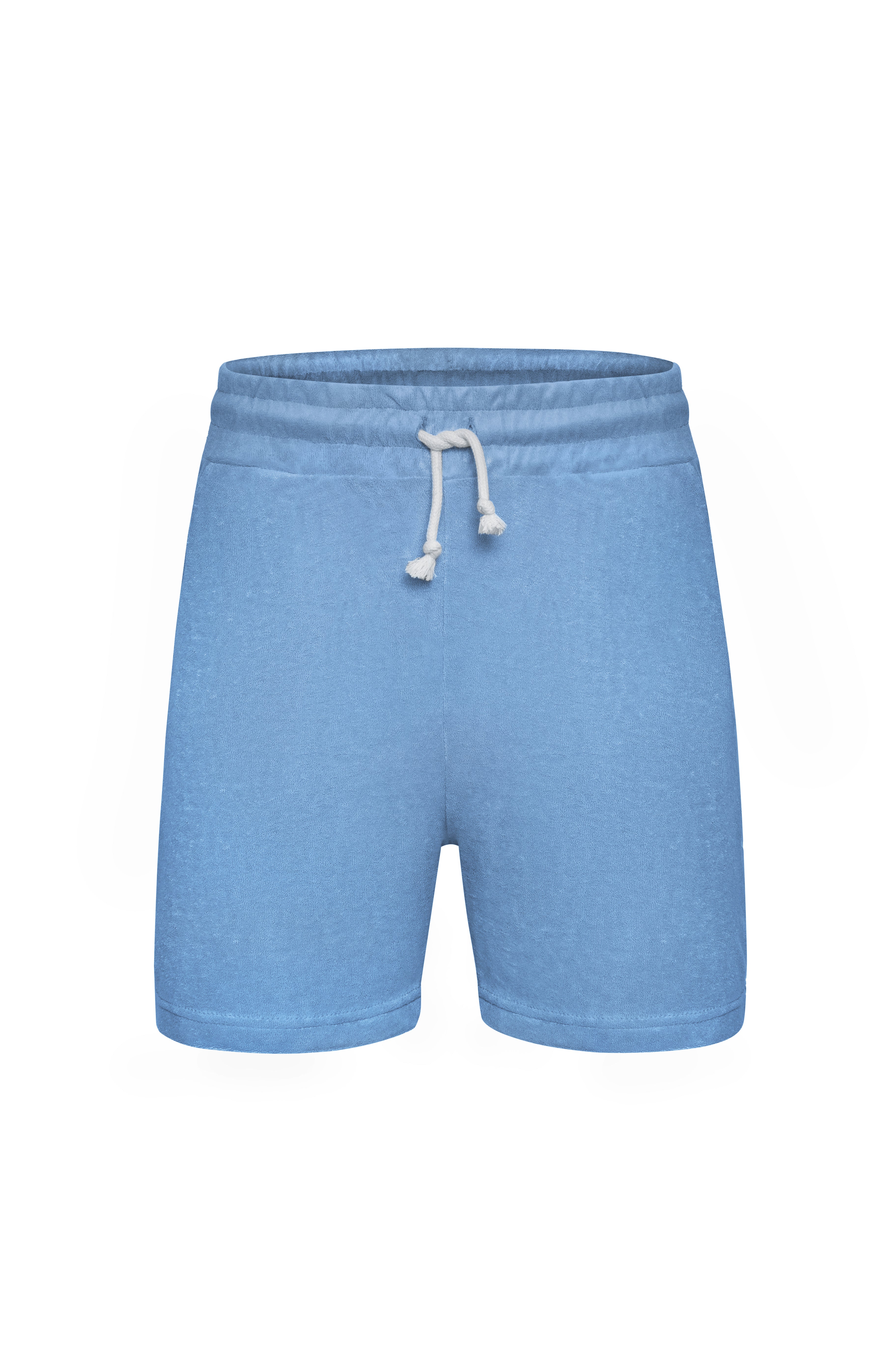 Blau Grau Frottee Shorts Long