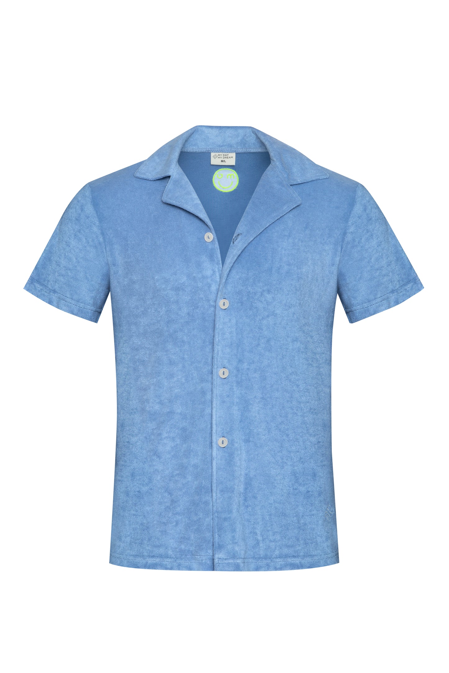 Blau Grau Frottee Hemd