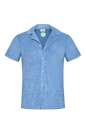 Blau Grau Frottee Hemd