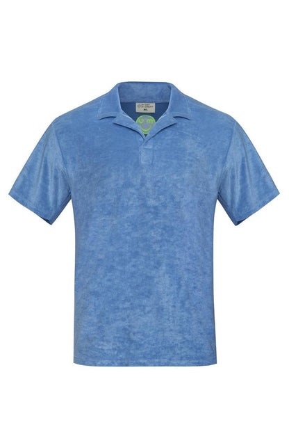 Blau Grau Frottee Polo