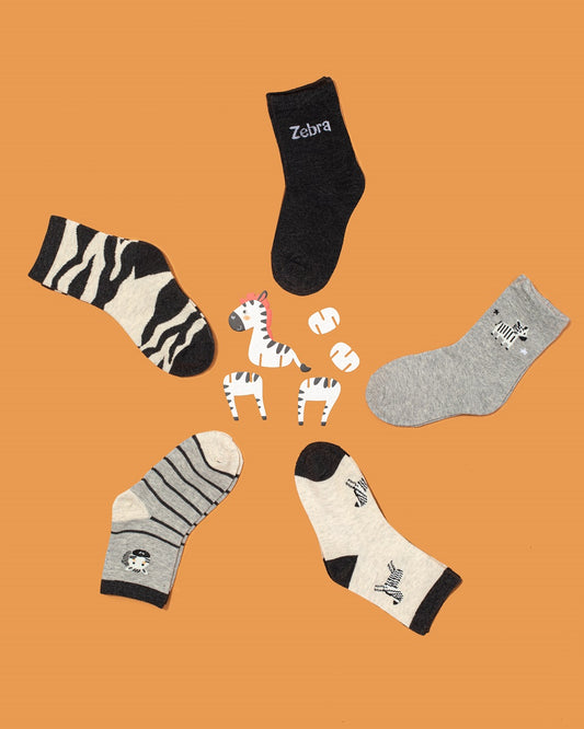 Zebras 5 Pairs in 1 set